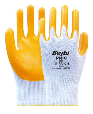 Beybi PN10 Polyester Örme Nitril Eldiven - 1