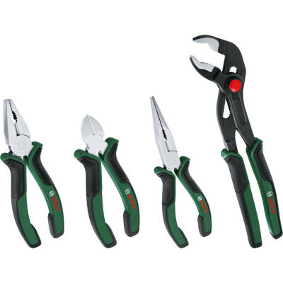 Bosch Pense Seti 4 Parça (Kargaburun, Yan Keski, Pense, Boru Anahtarı) - 1600A02W7K - 1
