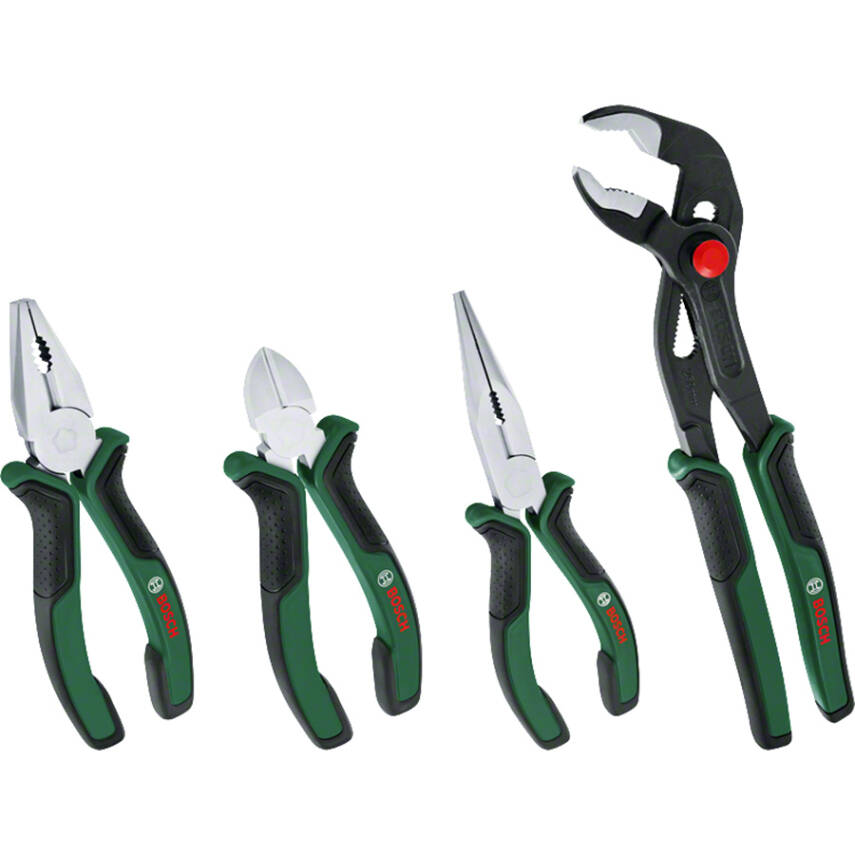 Bosch Pense Seti 4 Parça (Kargaburun, Yan Keski, Pense, Boru Anahtarı) - 1600A02W7K - 1