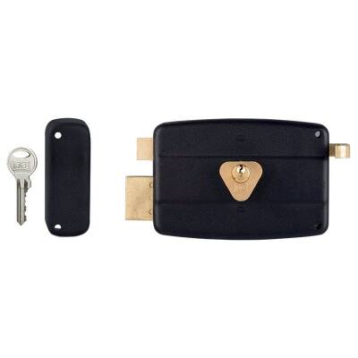 Kale Silindirli Trajlı Demir Kapı Kilidi Siyah 14 cm (52 mm Silindirli) - 